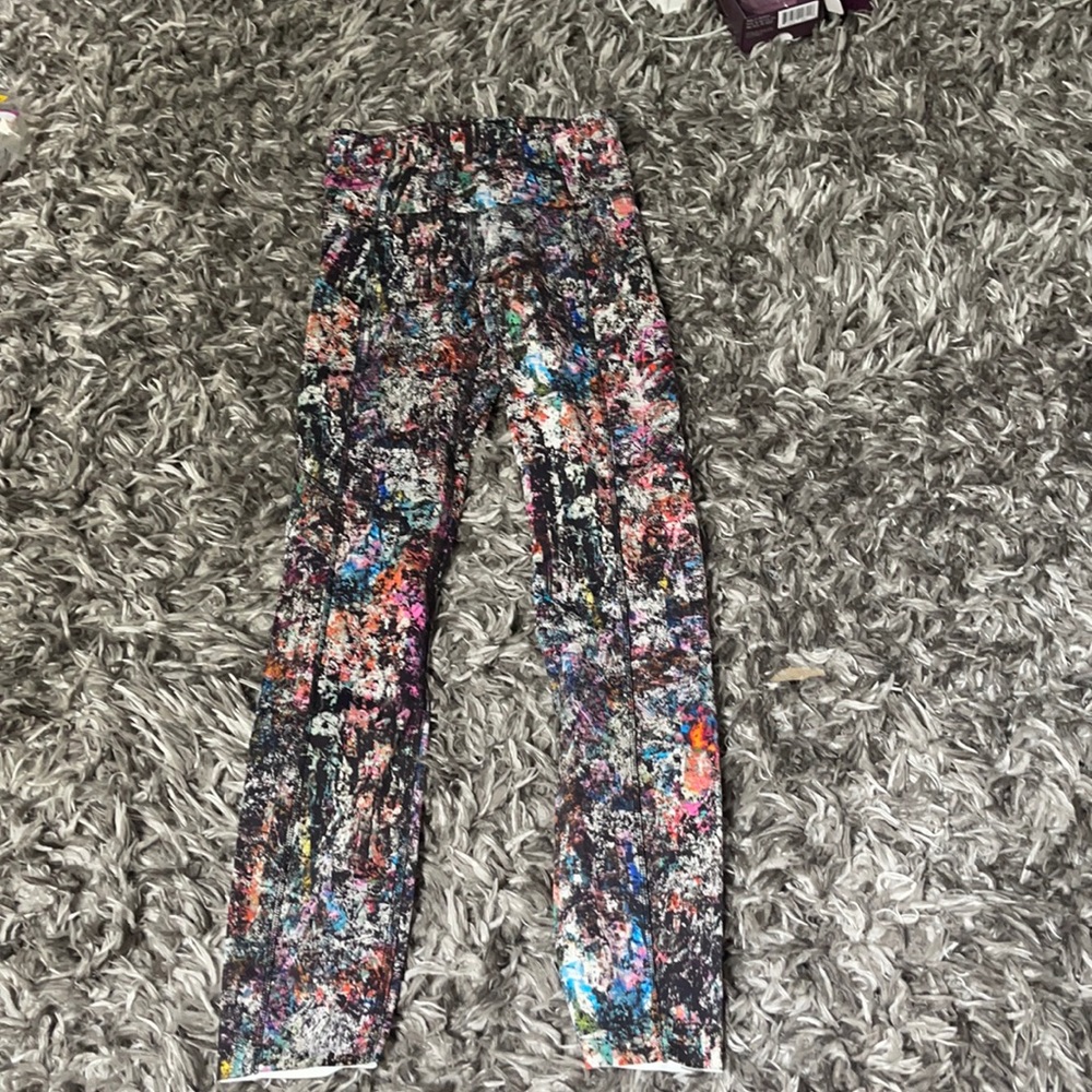 Lulumeon rainbow splatter leggings